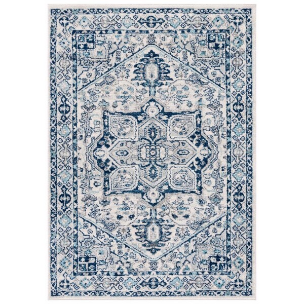 Safavieh 8 x 10 ft. Tulum Transitional Power Loomed Rectangle Rug Ivory & Blue TUL286B-8 - main